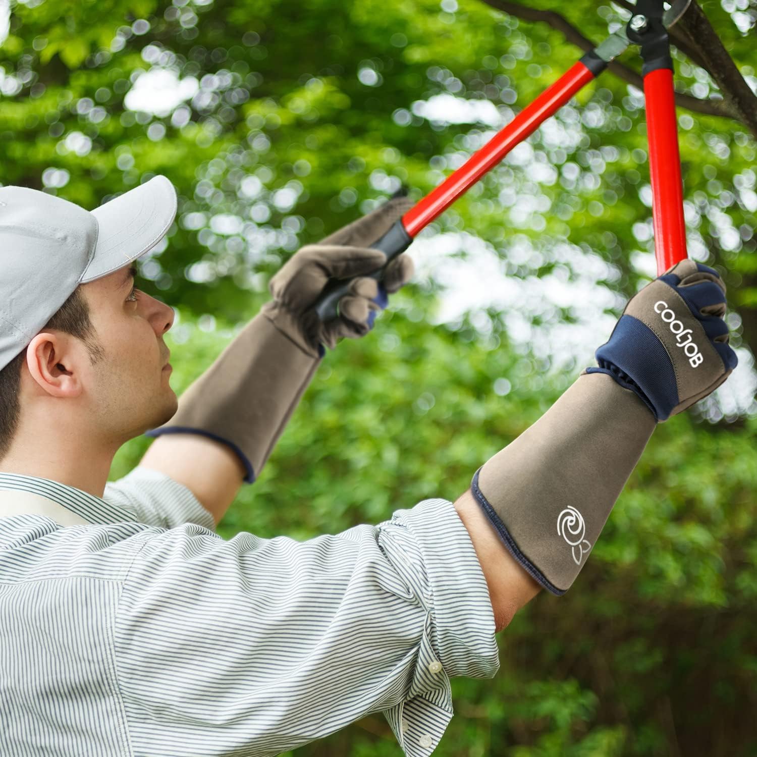 COOLJOB Thorn Proof Rose Pruning Garden Gloves for Men, Long Sleeve Medium