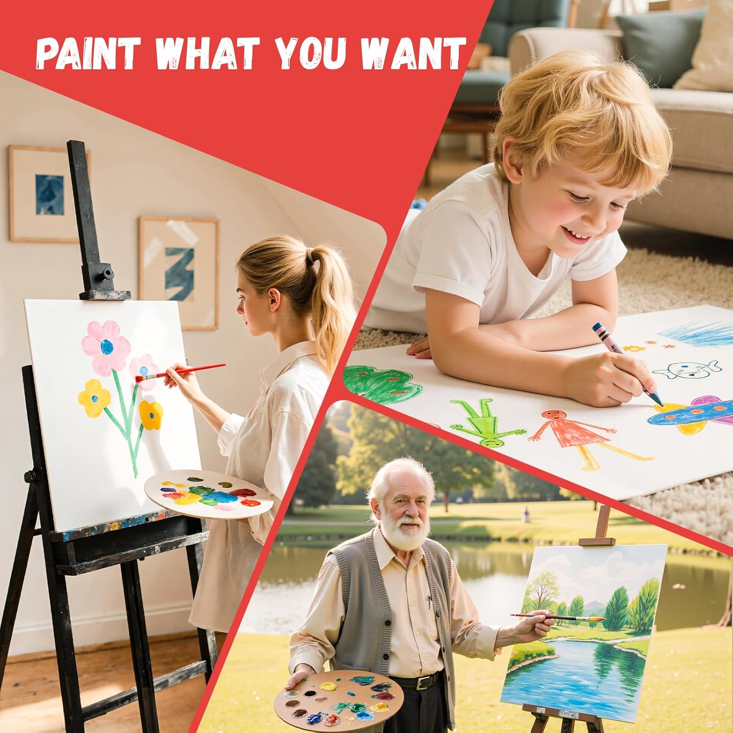 Simetufy 16 x 20 inch 5 Pack Canvas Panels Large Painting Canvas Boards -