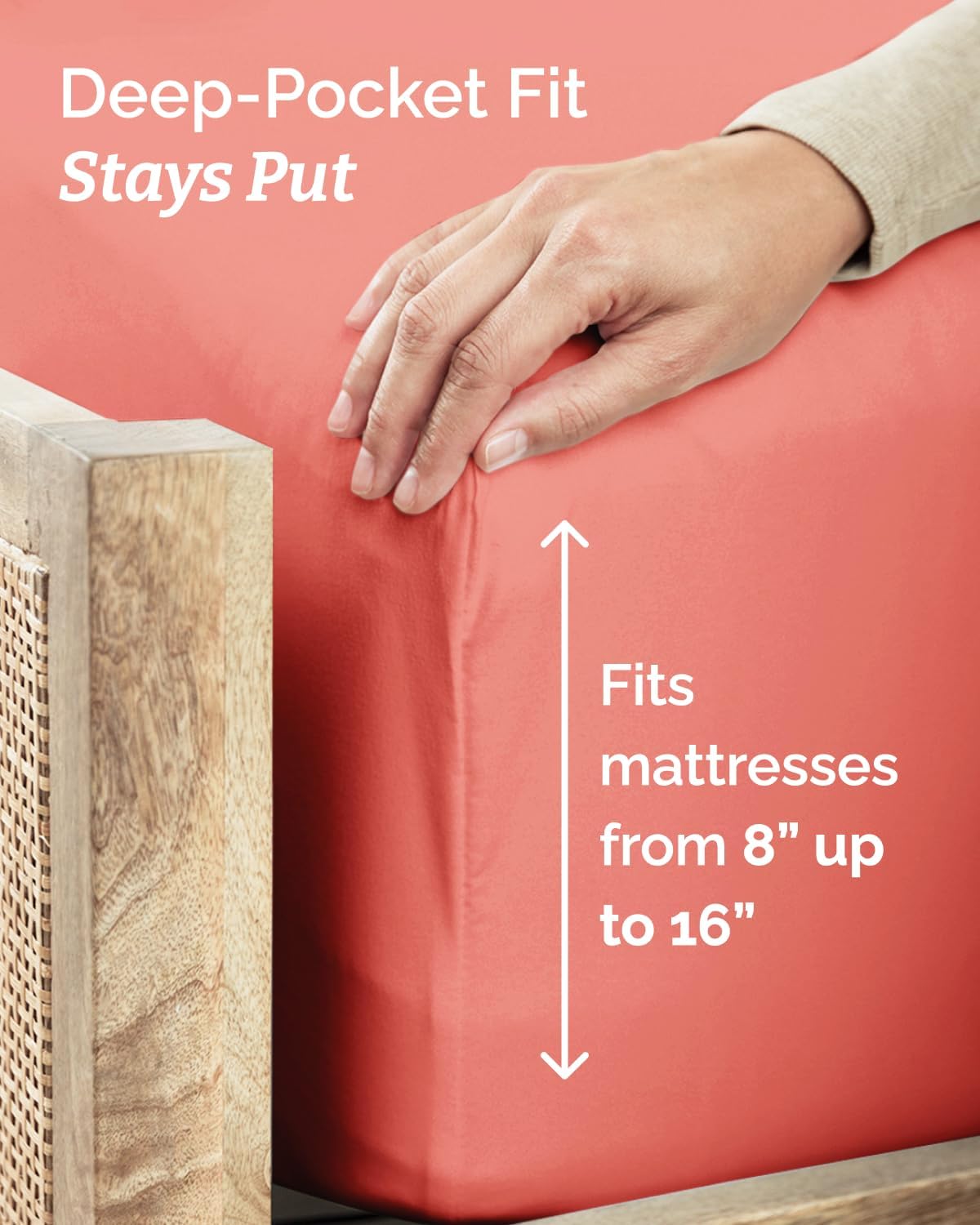 Twin Size 3 Piece Sheet Set - Comfy Breathable & Cooling Sheets - Coral