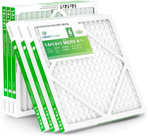 TRIGHTFILTERS 14x14x1 Air Filter 6 Pack, MERV 8 Filter Replacement