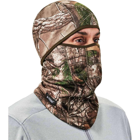Ergodyne - 16833 N-Ferno 6823 Balaclava Ski Mask, Wind-Resistant Camo Face Mask, Hinged Design to Wear as Neck Gaiter, RealTree Camouflage, One size
