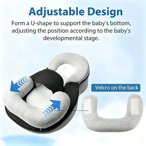 Baby Lounger Pillow for Infant Support Cushion Reflux Breastfeeding Pillow, Bottle Feeding, Tummy Time, Adjustable Baby Wedge Lounger Pillow for Reducing Spit-Up