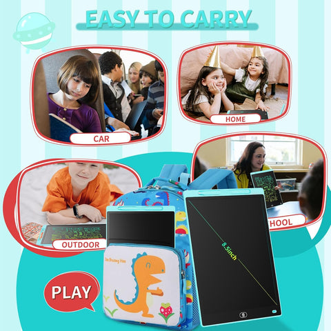 [2 Pack] Genialba LCD Writing Tablet 8.5-Inch Colorful Doodle Board, Toddler Learning Educational Toys Gifts for 3-8 Years Old Girls and Boys, Electronic Drawing Pad for Kids (Blue&Green)
