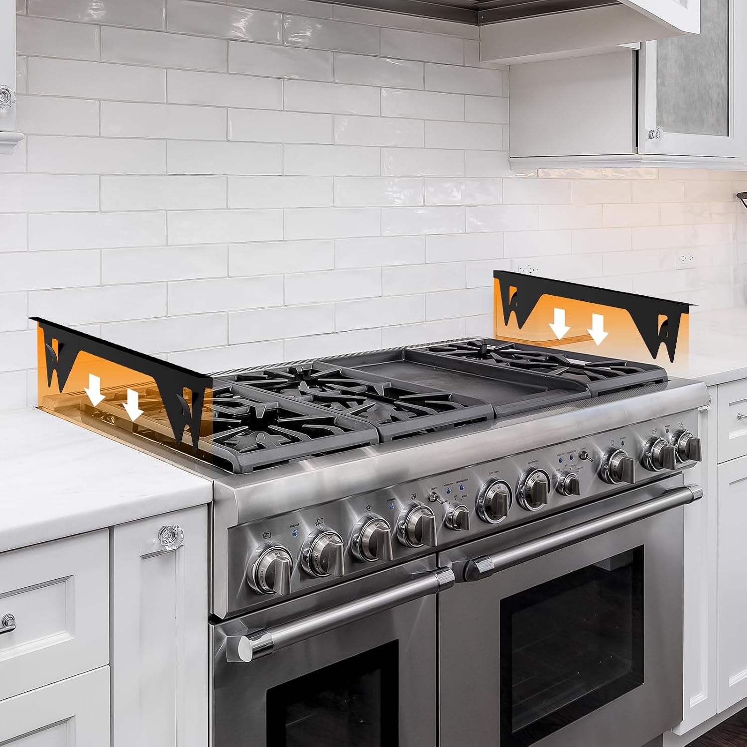 ItsNio 316 Stainless Steel Stove Gap Covers 2Pack, Stove Gap Filler, Black