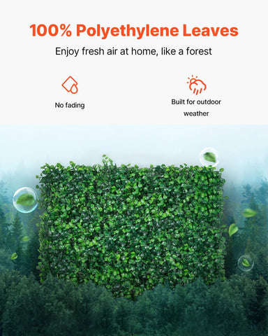 VEVOR Artificial Boxwood Panel, Green, 20x20 in, 24pcs