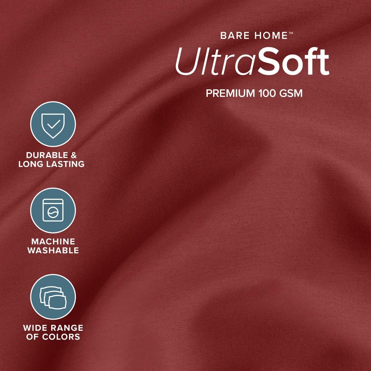 Bare Home King Sheet Set - 1800 Ultra-Soft (King, Rosewood)