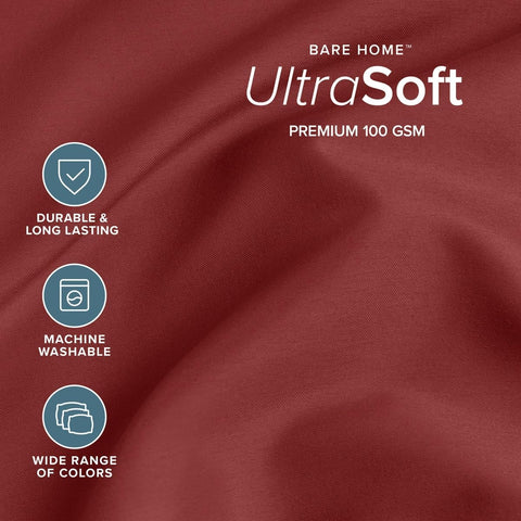 Bare Home King Sheet Set - 1800 Ultra-Soft (King, Rosewood)