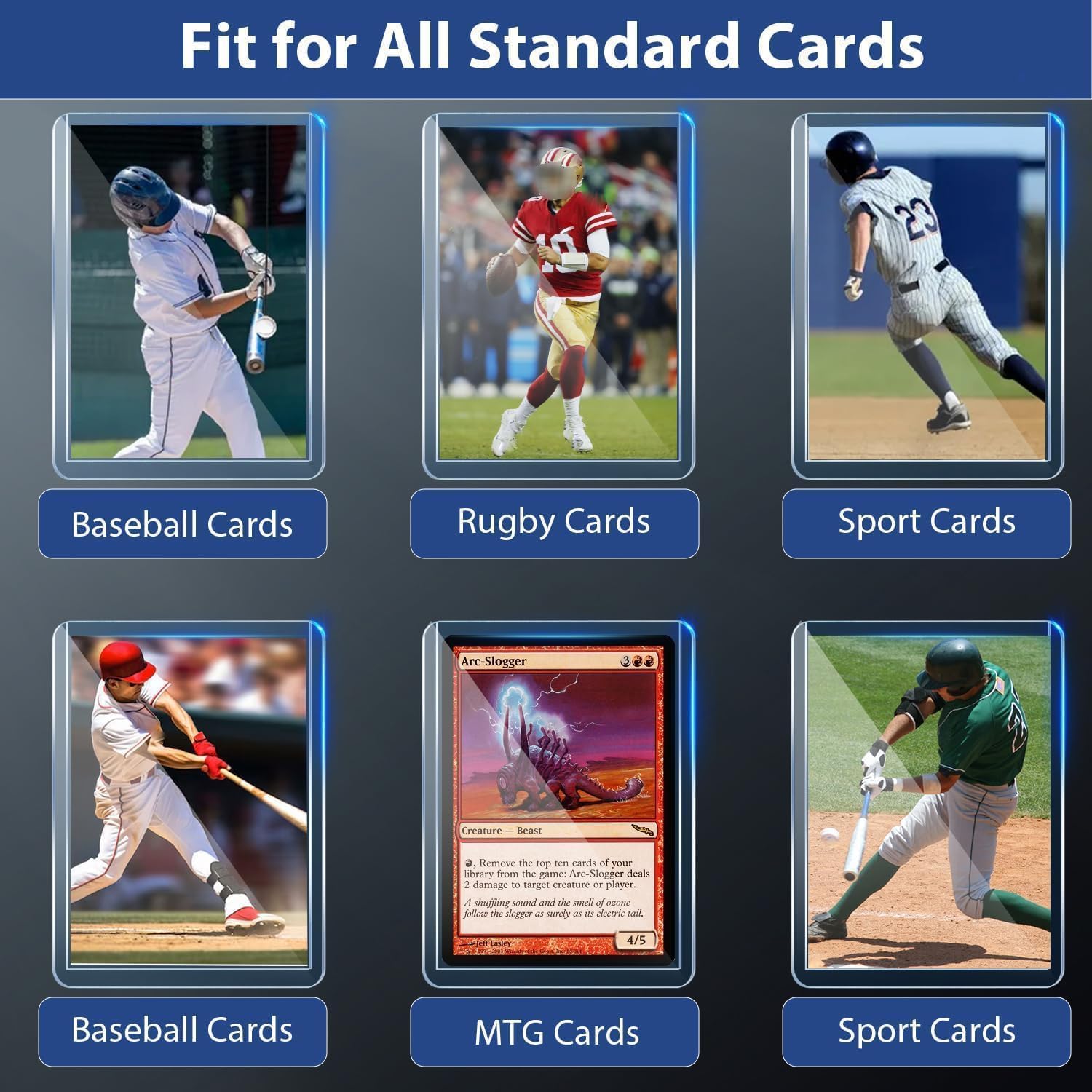 200 Card Sleeves Hard Plastic, Trading Card Holder (100 Hard + 100 Soft)