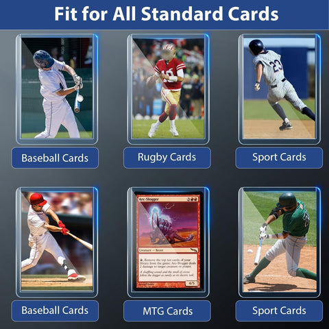 200 Card Sleeves Hard Plastic, Trading Card Holder (100 Hard + 100 Soft)