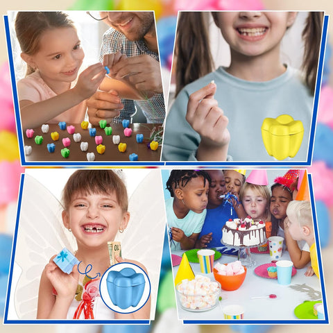 Taiyin 200 Pcs Tooth Saver Box for Kids, Plastic Holders Bulk