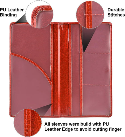 Cacturism Car Registration and Insurance Holder, Glove Box Organizer, Red
