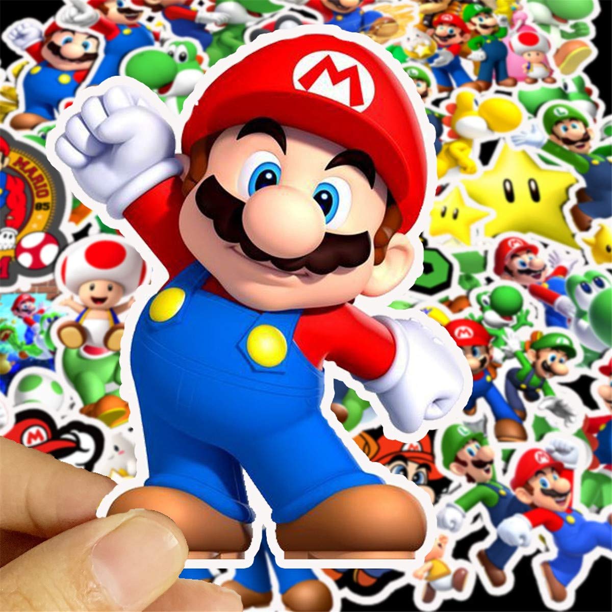 jjlin Super Mario Bros Stickers for Water Bottles 50 Pack Cute,Waterproof,Aesthetic,Trendy Stickers for Teens,Girls Perfect for Waterbottle,Laptop,Phone,Travel Extra Durable Vinyl (Mario)