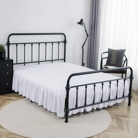 Bed Skirt Queen Size Ruffled Bed Skirt with Split Corners