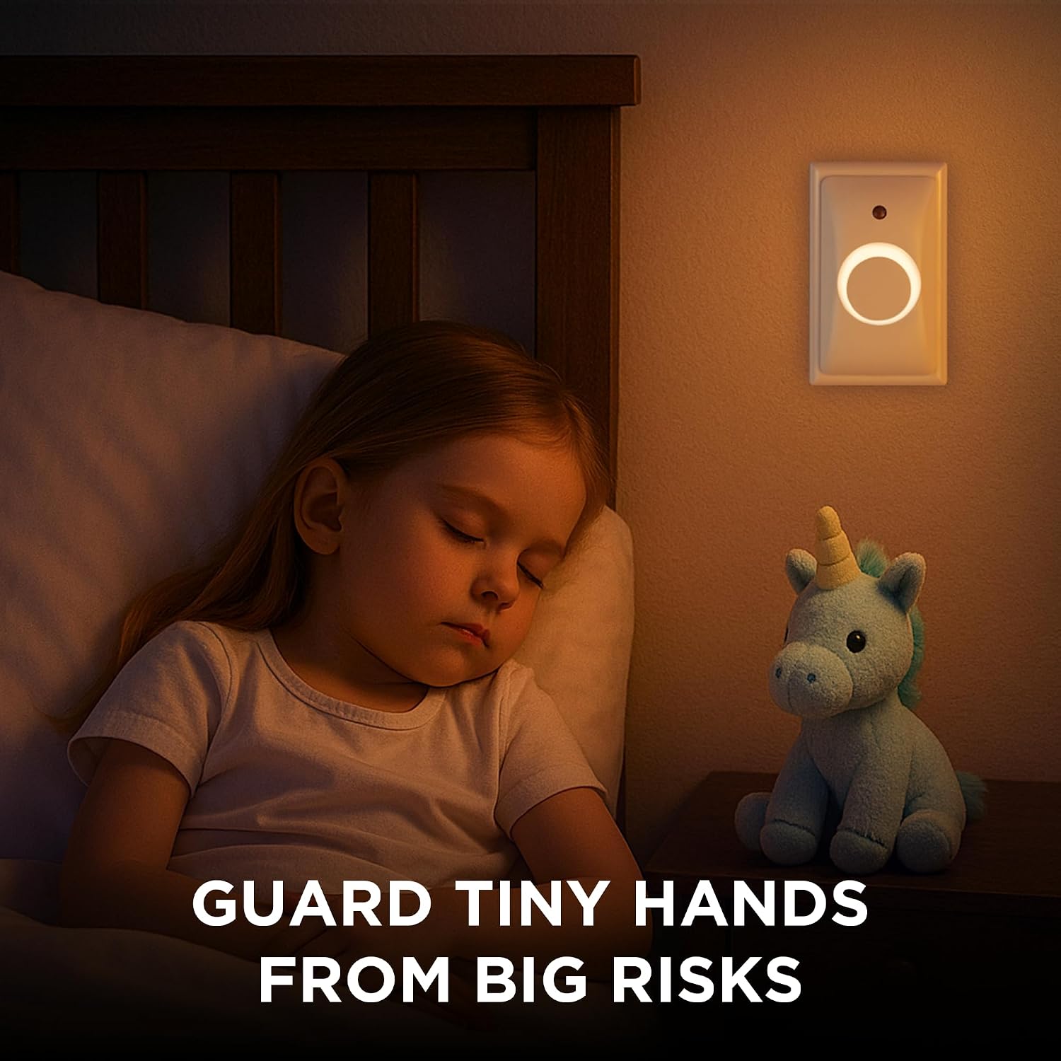 GlowGuard Childproof Outlet Covers & Night Light (1-Pack) | Secure & Tamper Resistant | Childproof, Babyproof, Toddler Proof, Child Safety Socket Cover | Light Sensor or Manual Toggle | Patent Pending