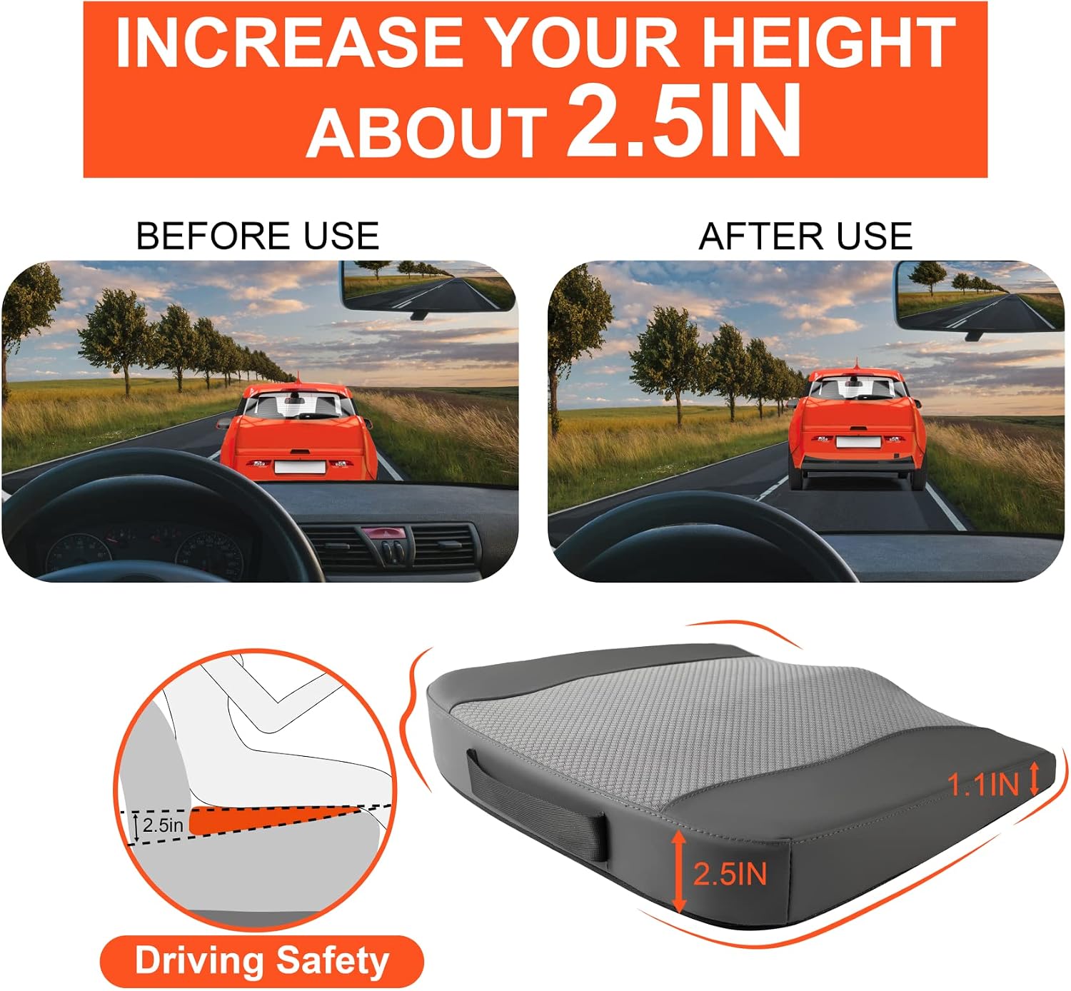 Lofty Aim Car Seat Cushion, Memory Foam Car Seat Cushions for Long Driving