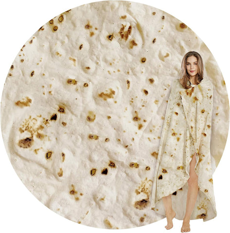 SeaRoomy 60 inches Burrito Tortilla Blanket, Funny Food Throw Blanket