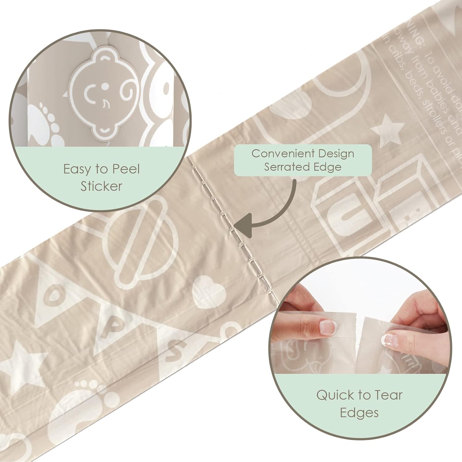 Disposable Diaper Bags (90 BAGS TOTAL) |CITRUS SCENTED Dirty Diaper Disposal Baggies (8 Refill Rolls 9 x 13in) | Leak Proof Nappy Trash Bags on the Go | Baby Poop Bags | Travel Diaper Bags