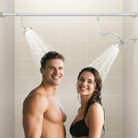 Dual Shower Head for Couples, Double Showerheads (Chrome)