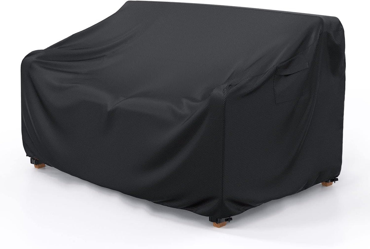 Mrrihand 2-Seater Outdoor Patio Sofa Cover Waterproof 60"W×34"D×30"H Black