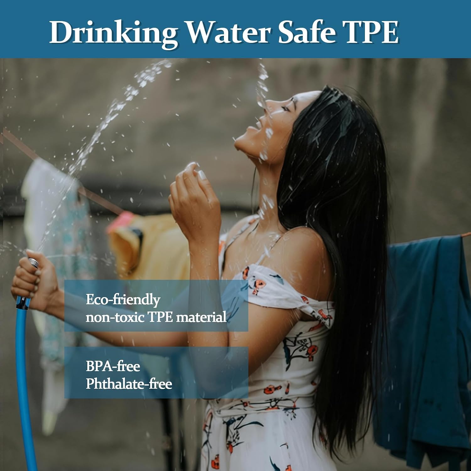 Garden Hose 3ft, Made of TPE(BetterThan PVC), Lightweight but Durable Water Hose with Ergonomic Swivel Fittings, Drinking Water Safe Material