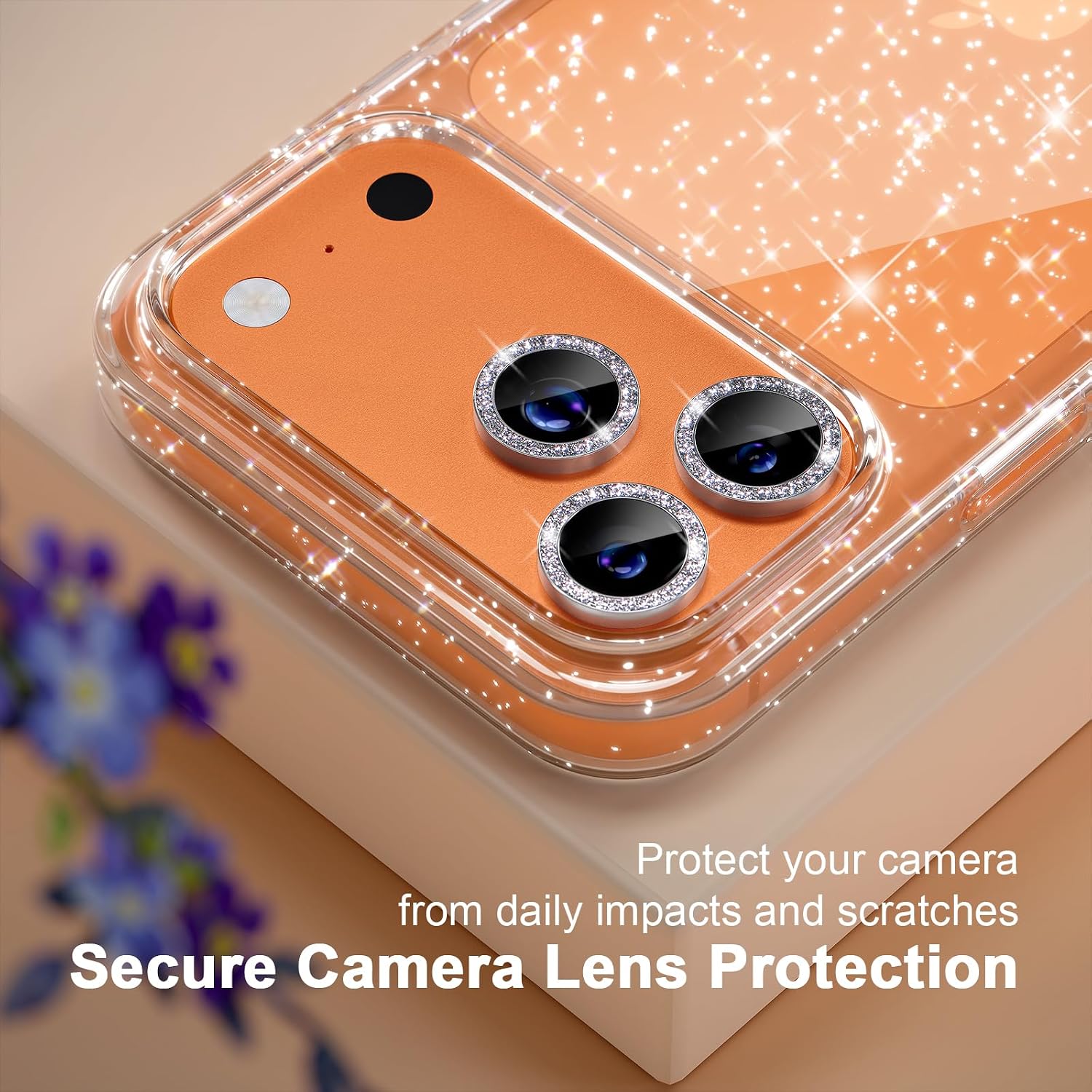 Choiche for iPhone 17 Pro Max Case Clear Women Girly (Glitter Clear)