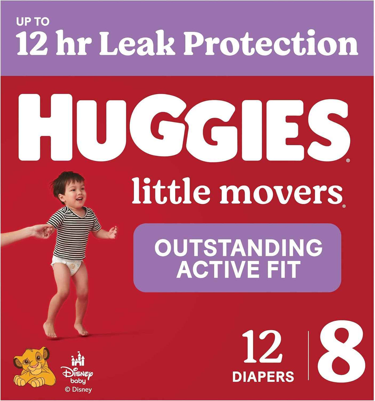 Huggies Little Movers Diapers Size 8, 12 Count