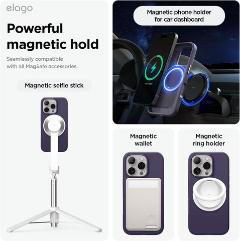 elago Premium Magnetic Silicone Case for iPhone 16 Pro Max