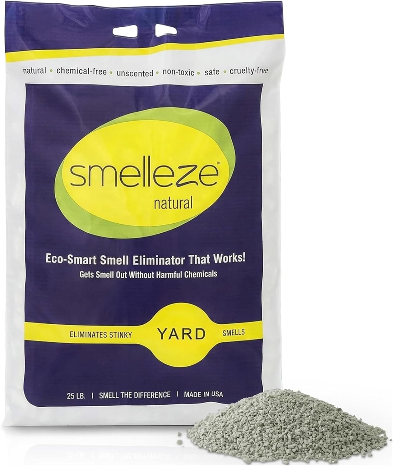 SMELLEZE Yard & Outdoor Pet Urine Odor Absorber Granules, 25 lb