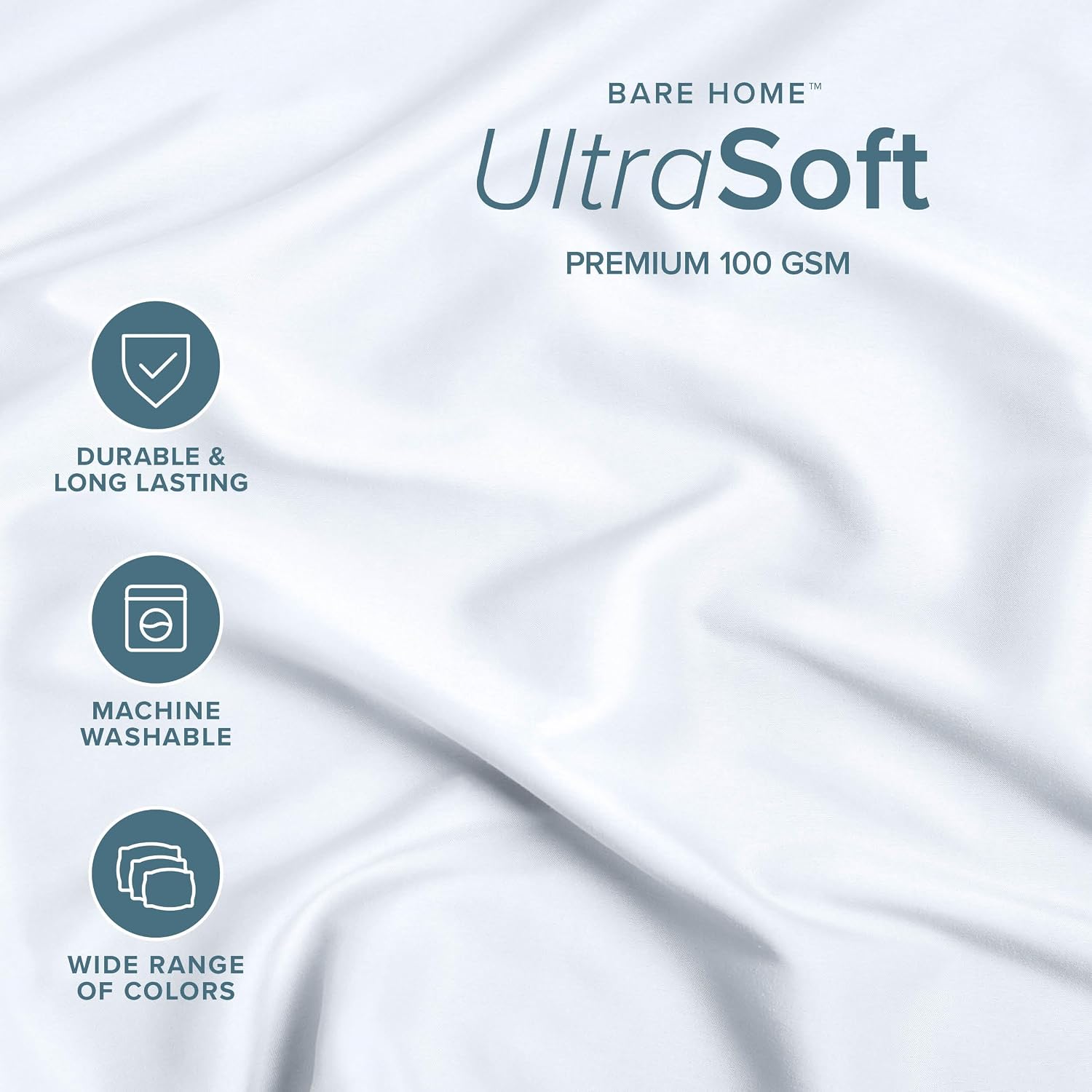 Bare Home Queen Fitted Sheet - 1800 Ultra-Soft (Queen, White)