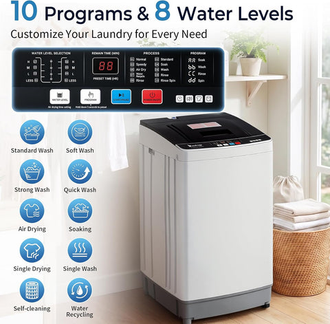 Winado 28LBS Full Automatic Portable Washing Machine with Drain Pump