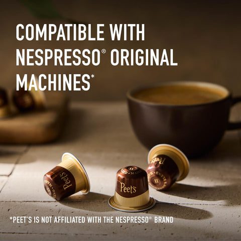 Peet's Coffee, Medium Roast Espresso Capsules, Compatible with Nespresso Original Machine, 100% Arabica Coffee - Crema Scura Intensity 9, 50 Count (5 Boxes of 10 Espresso Capsules)