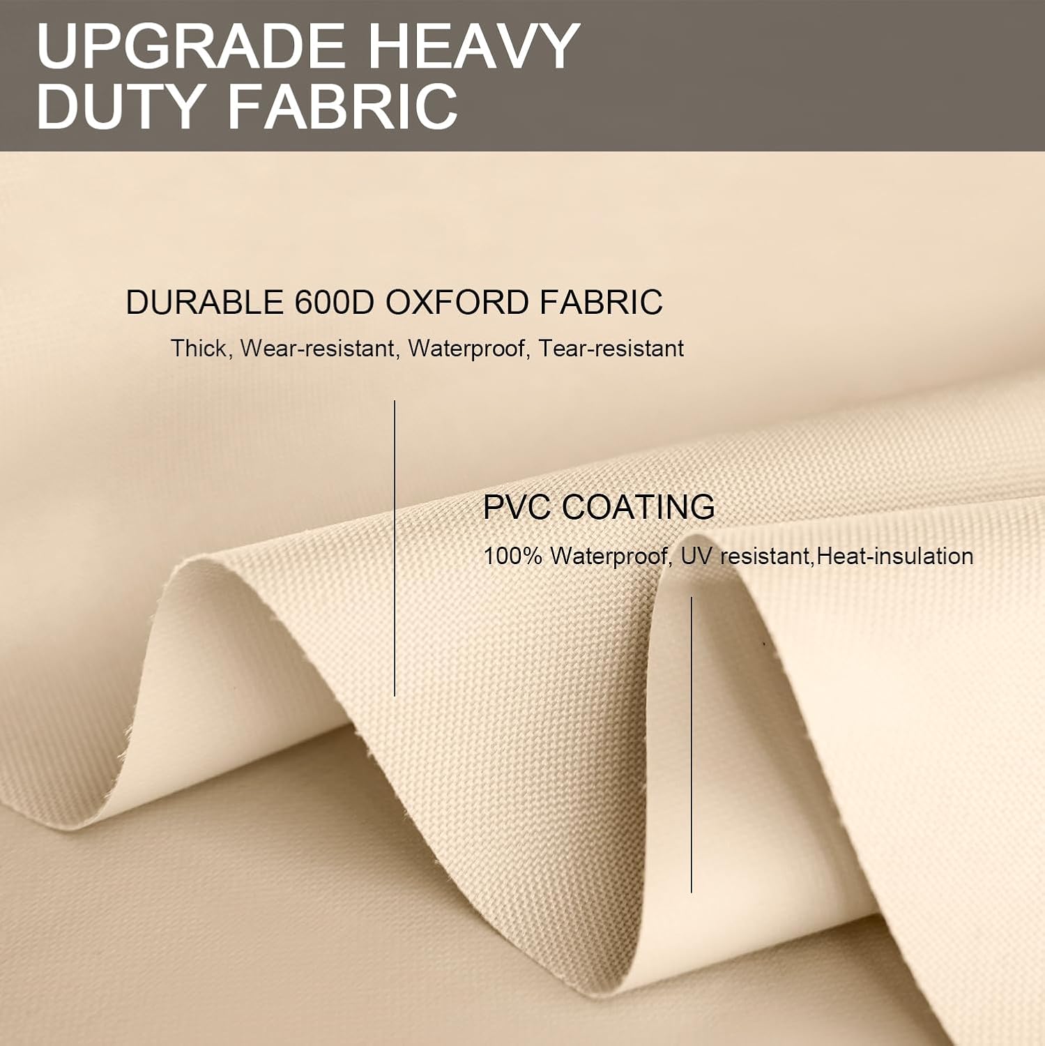 Patio Furniture Set Covers Waterproof Patio Conversation Sets Cover Outdoor Sectional Sofa Couch Cover Outside Dining Set Table and chairs Covers Heavy Duty 600D 108" L x 82" W x 28" H Beige
