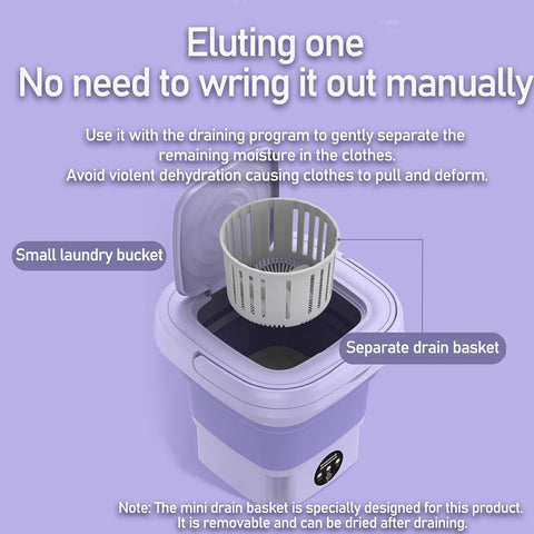 Portable Washing Machine for Underwear or Small Items, Foldable Mini Washing Machine with 3 Modes for Apartments, Dorms, and Travel 8L