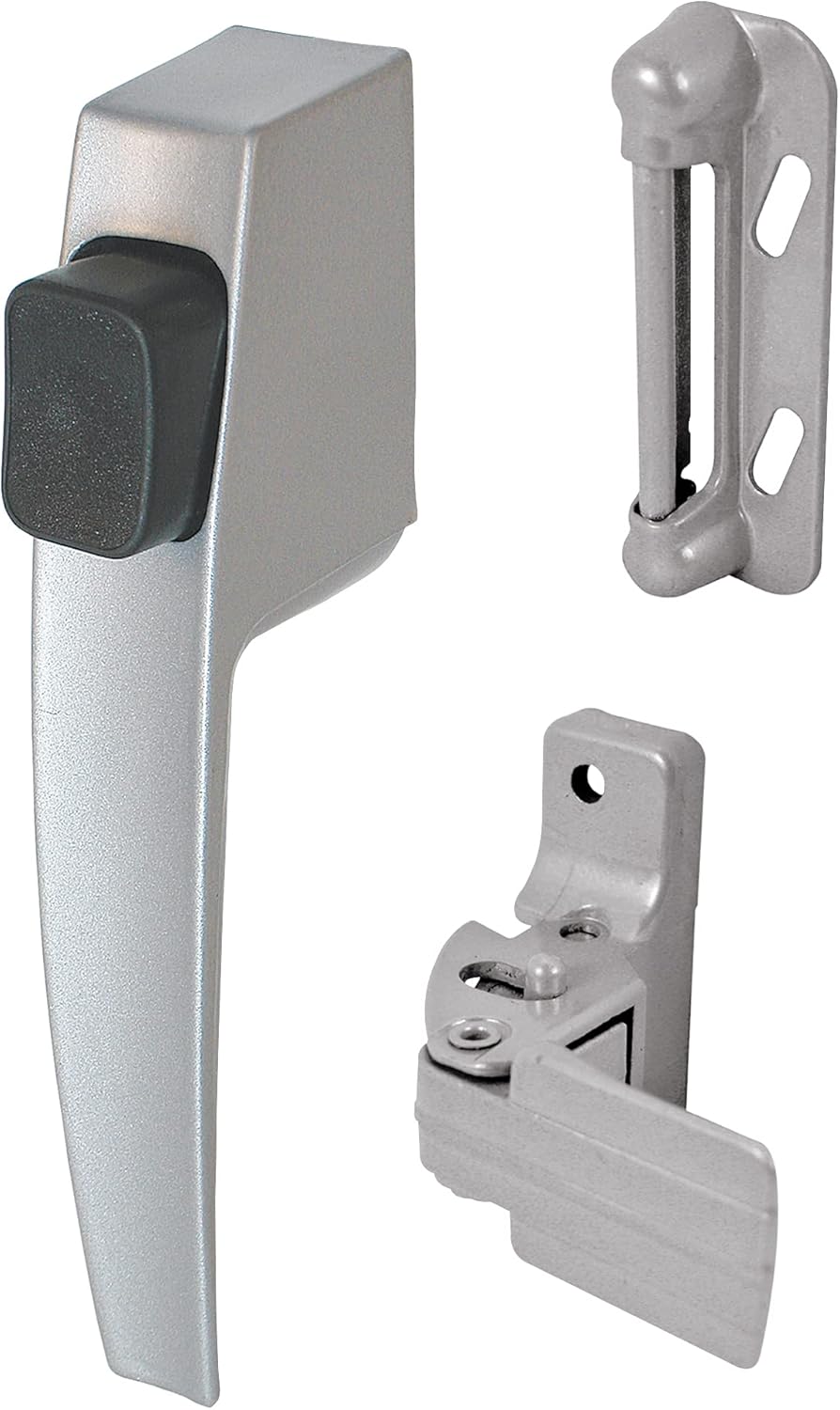 PRIME-LINE Push Button Latch Set for Screen & Storm Doors, Black (1 Set)