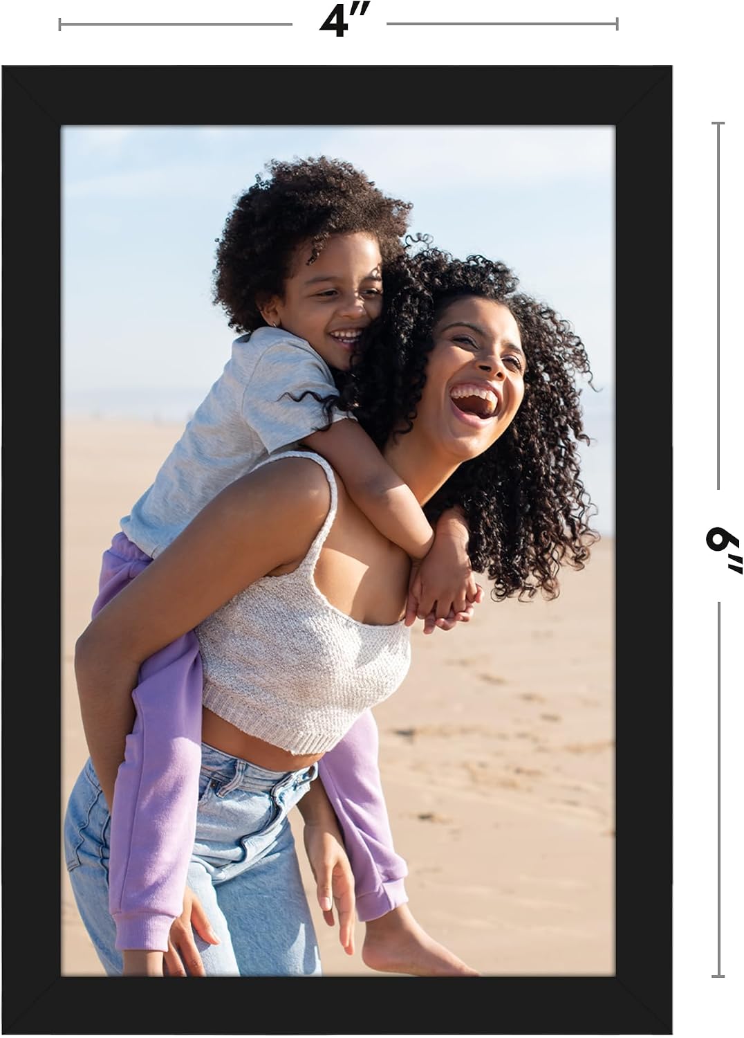 Americanflat 4x6 Picture Frame - Slim Molding - Black