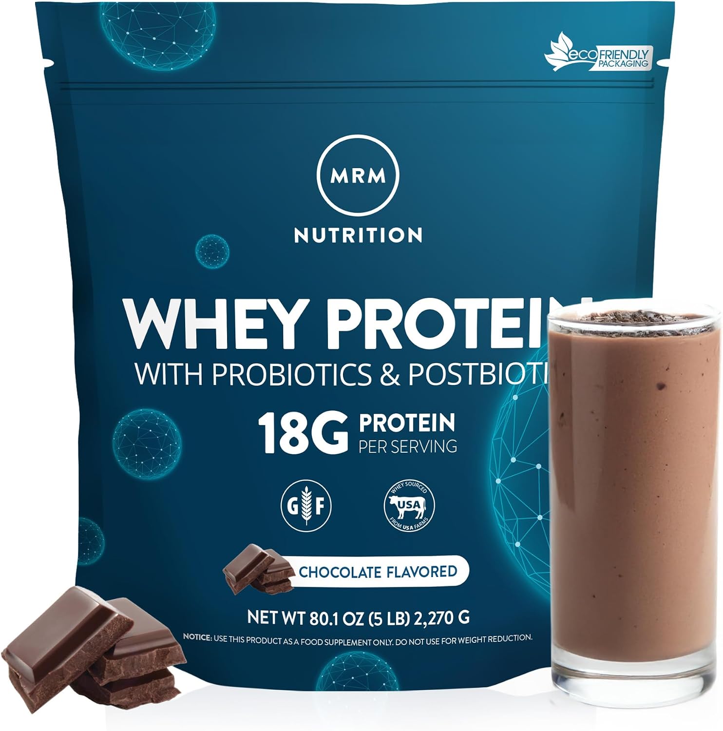MRM Nutrition Whey Protein - Chocolate Flavored with BCAAs - 84 Servings
