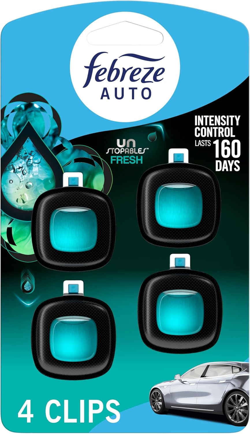 Febreze Unstopables Car Odor-Eliminating Car Freshener Vent Clip Fresh, .07 fl oz. Car Vent Clip