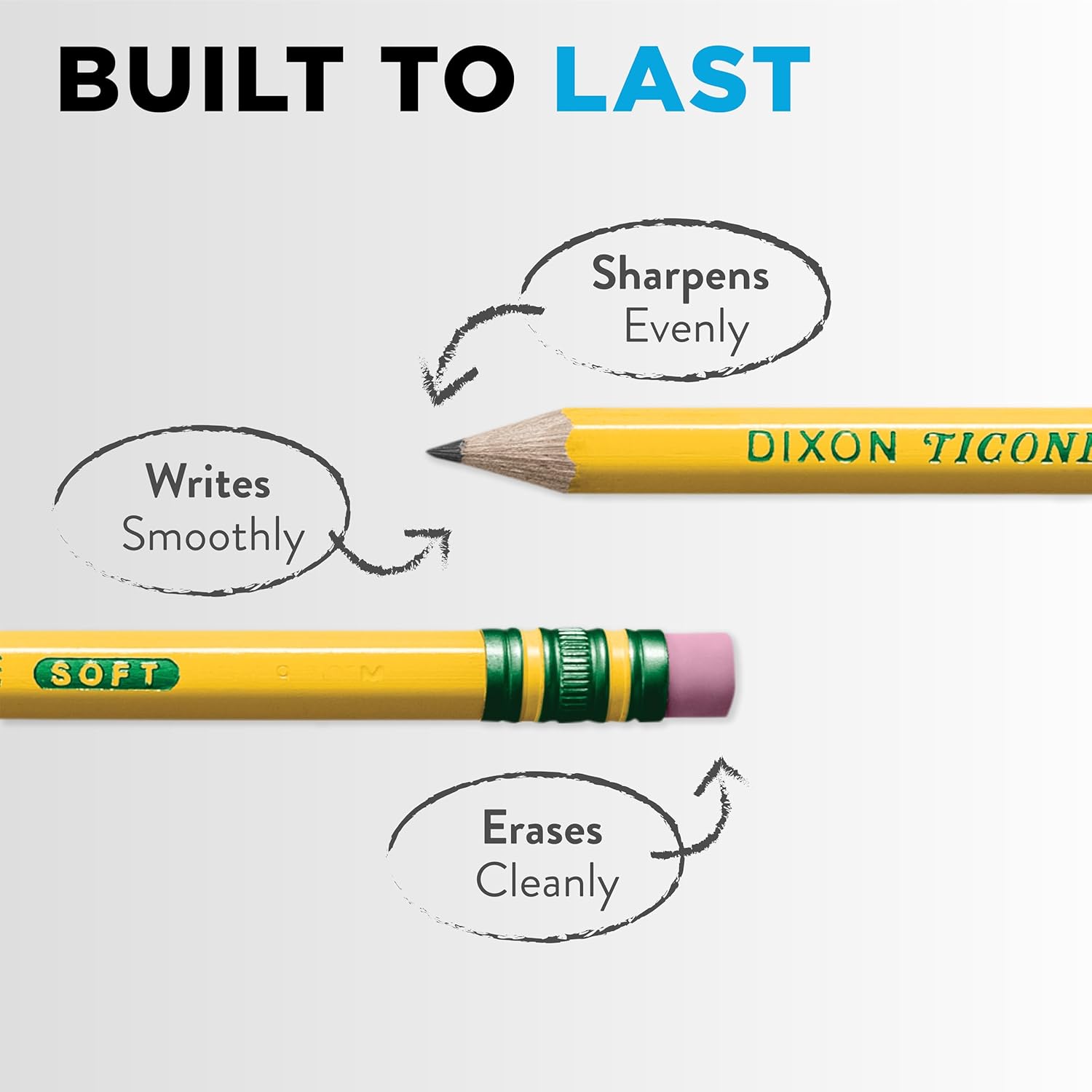 Ticonderoga Wood-Cased Pencils, #2 HB Soft, Yellow, 12 Count