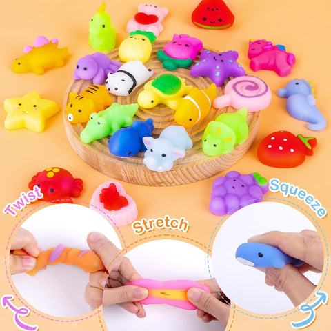 VISCOO 120 Pack Squishy Toys, Mochi Squishy Bulk, Kawaii Squishies for Kids