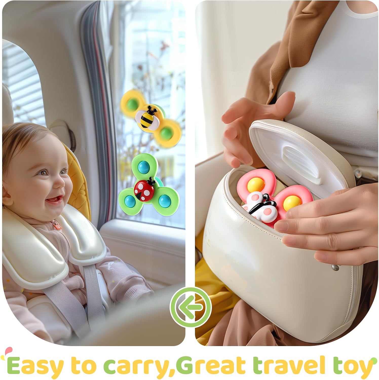 ALASOU Suction Cup Spinner Airplane Travel Toys for 1 Year Old Boy Girl