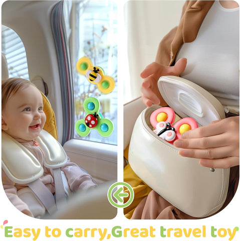 ALASOU Suction Cup Spinner Airplane Travel Toys for 1 Year Old Boy Girl