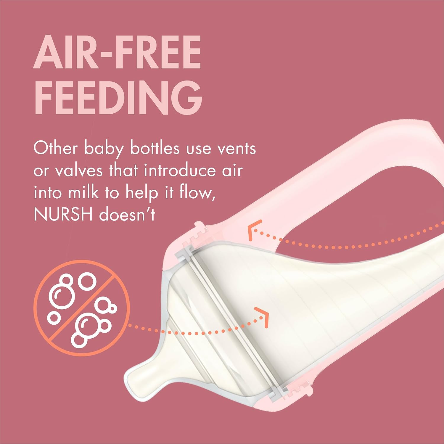 Boon Nursh Silicone Baby Bottles - Pink - 8 Oz - 3 Count