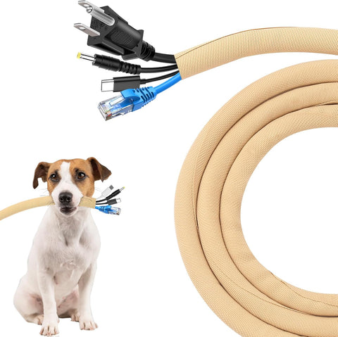 Secbolt Cord Protectors from Pets No Chew, 25FT - 1/2 Inch - Beige