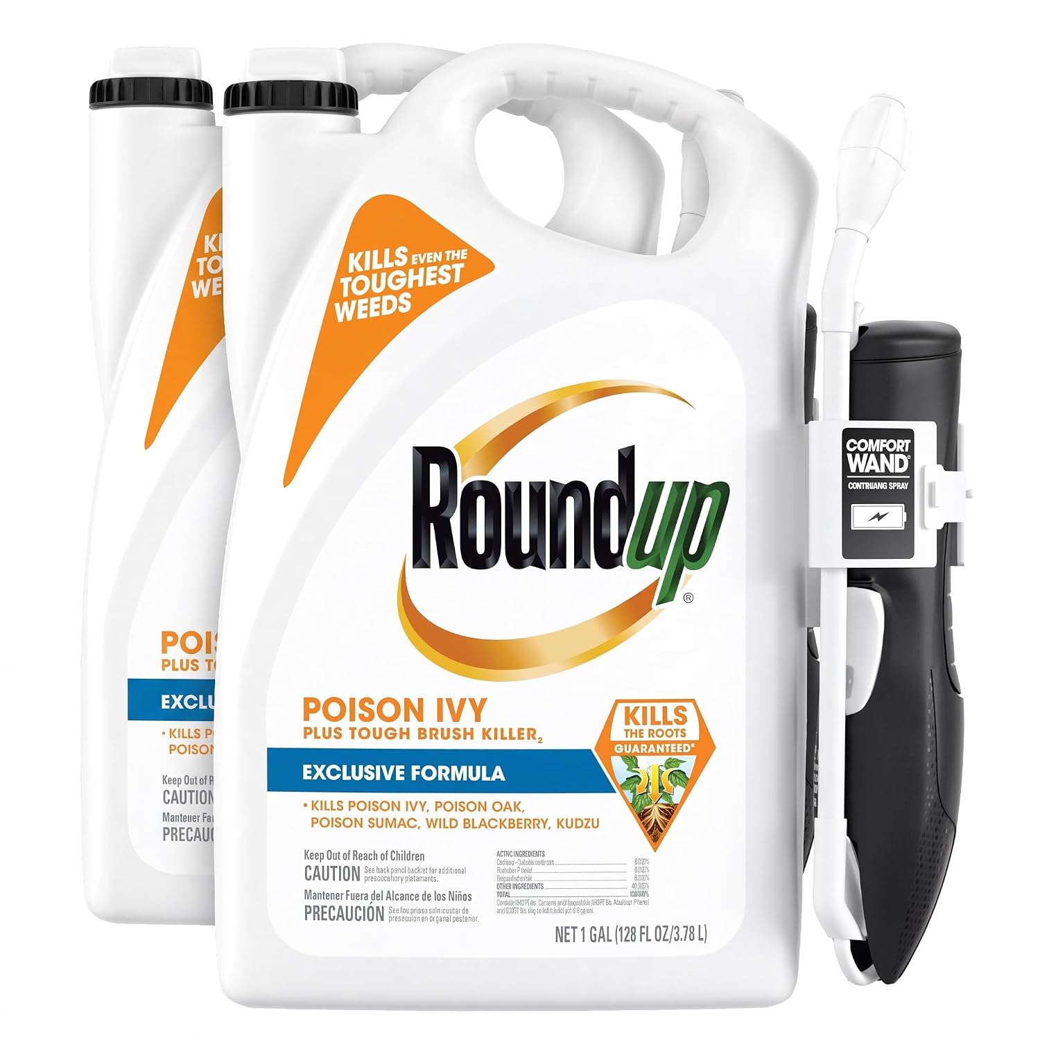 Roundup Poison Ivy Plus Tough Brush Killer₂ with Comfort Wand,Visible Results in Hours,1 gal.,(Pack of 2)