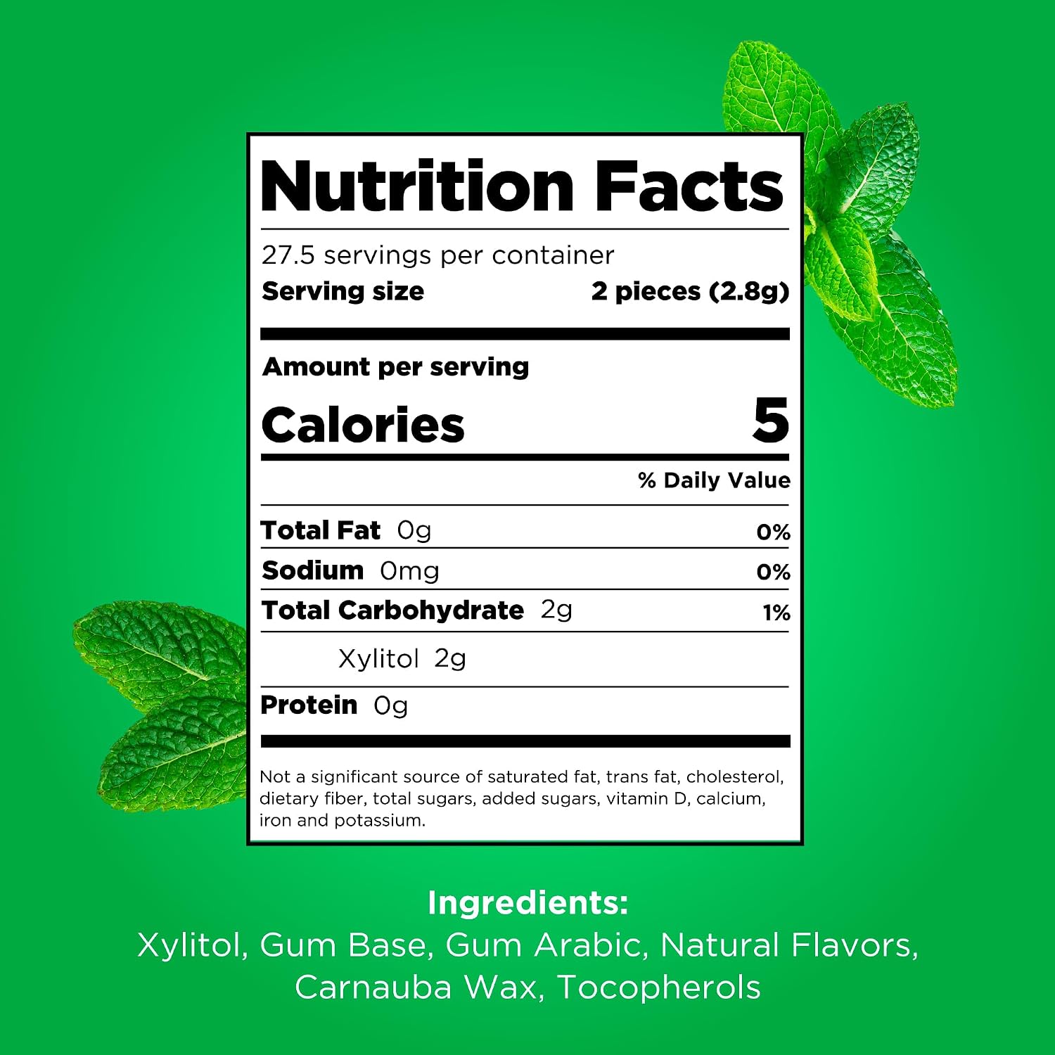 PUR Gum, Spearmint, Xylitol Gum, No Artificial Flavor, 165 Count (3x55)