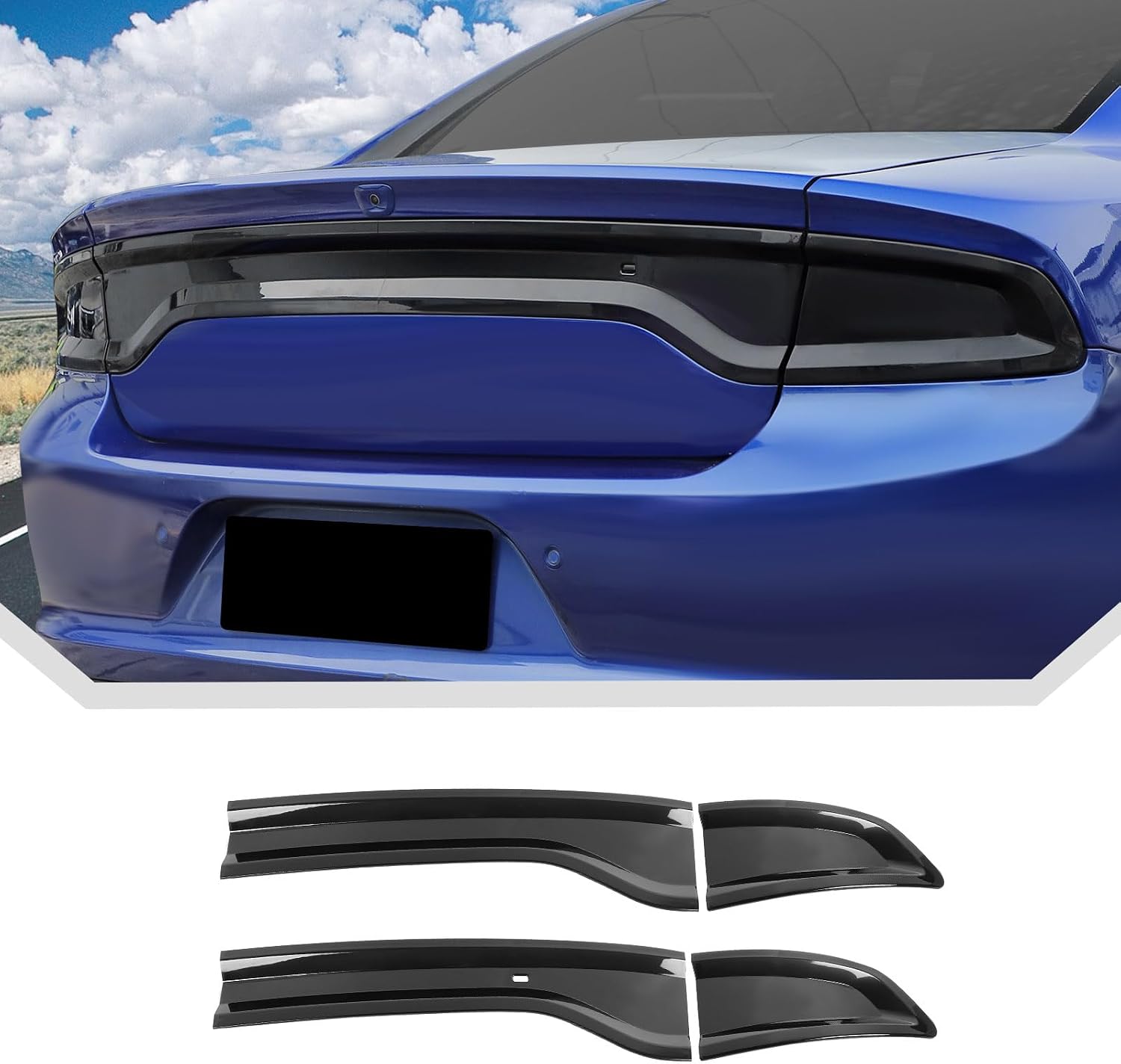 JeCar Tail Light Cover Smoked Tail Light Guard for 2015-2024 Dodge Charger Exterior Accessories