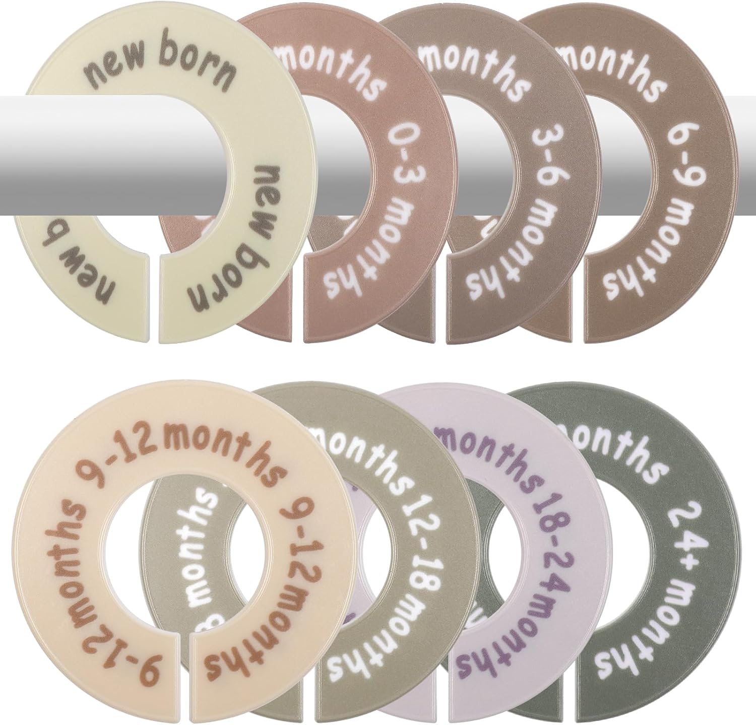 8 Pcs Baby Closet Dividers, Double-Sided Hanger Dividers for 0-24 Months