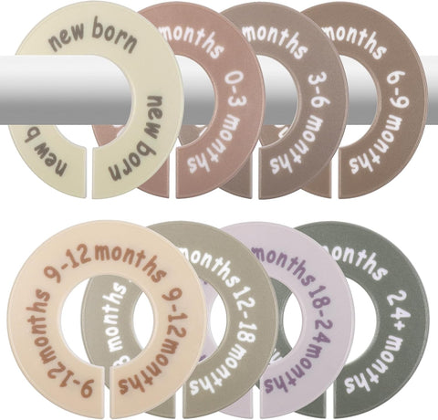 8 Pcs Baby Closet Dividers, Double-Sided Hanger Dividers for 0-24 Months