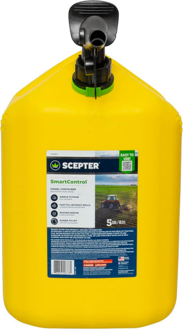 Scepter 5G Gas Can with Spill Proof SmartControl Spout, Diesel Only, Yellow