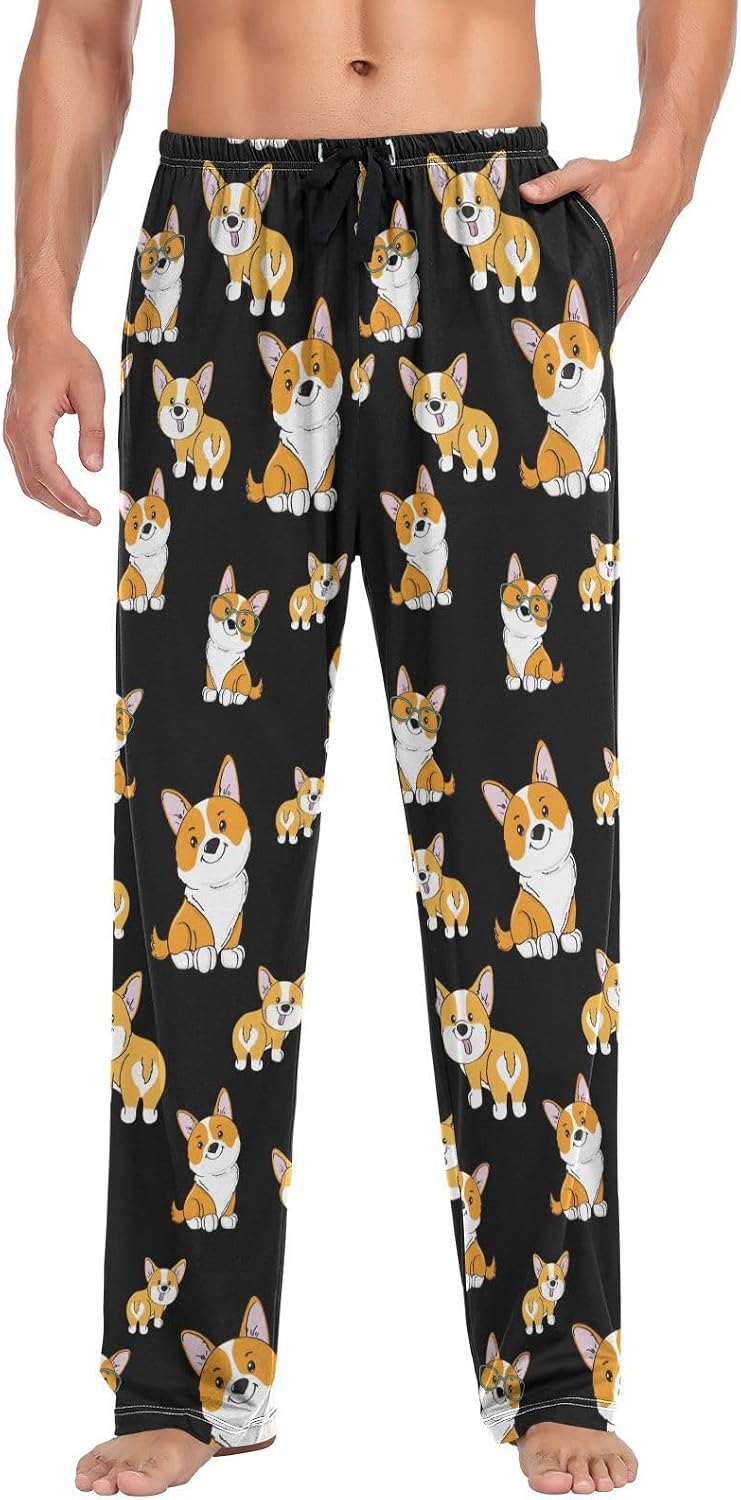 Men's Straight-Fit Pajama Pant Jersey Sleep Pjs Bottoms